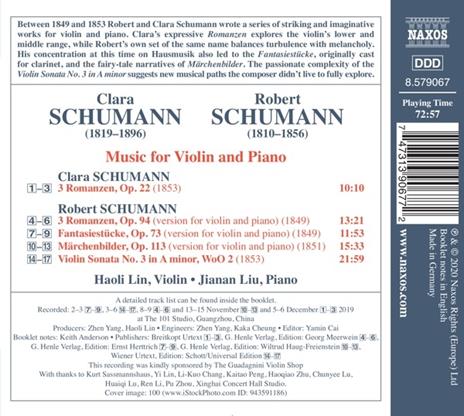 Music for Violin and Piano - CD Audio di Robert Schumann,Clara Schumann - 2