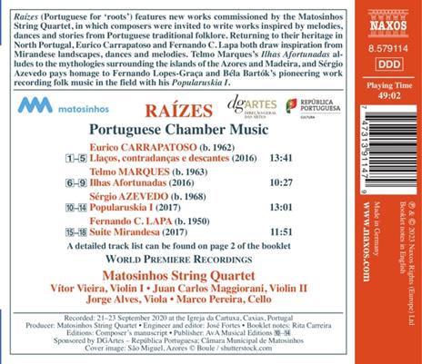 Raizes. Portuguese Chamber Music - CD Audio di Eurico Carrapatoso - 2