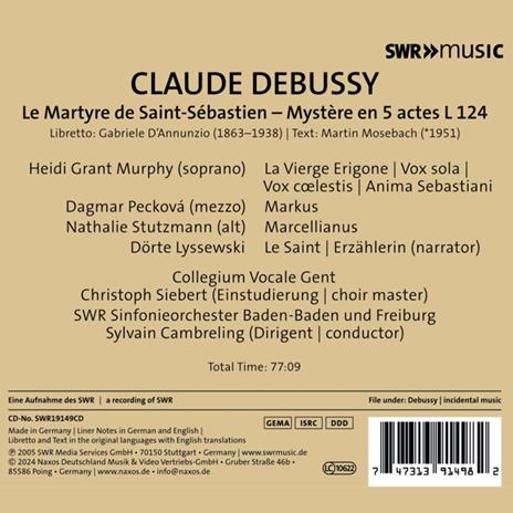 Le Martyre De Saint-Sebastien - CD Audio di Claude Debussy,Collegium Vocale Gent - 2