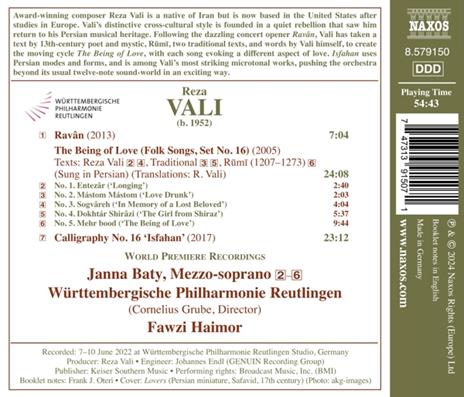 The Being Of Love - CD Audio di Reza Vali - 2