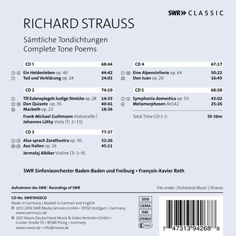 Complete Tone Poems - CD Audio di Richard Strauss,François-Xavier Roth - 2