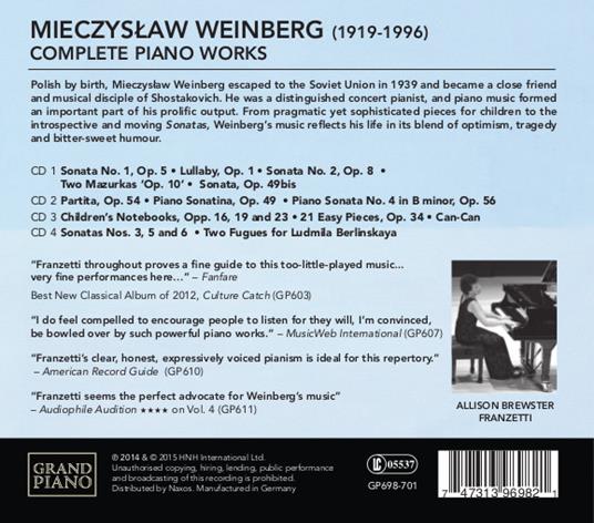 Opere per Pianoforte - CD Audio di Mieczyslaw Weinberg - 2