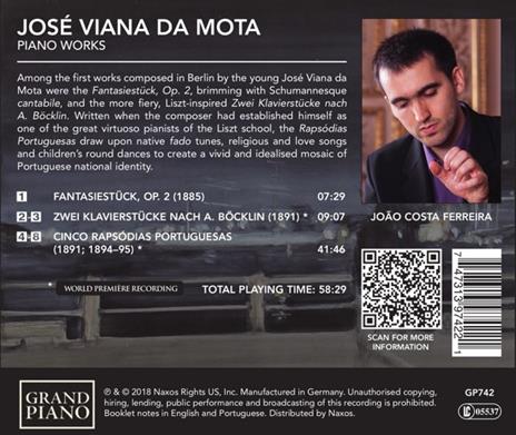 Fantasiestück - 5 rapsodie portoghesi - CD Audio di José Vianna Da Motta,Joao Costa Ferreira - 2