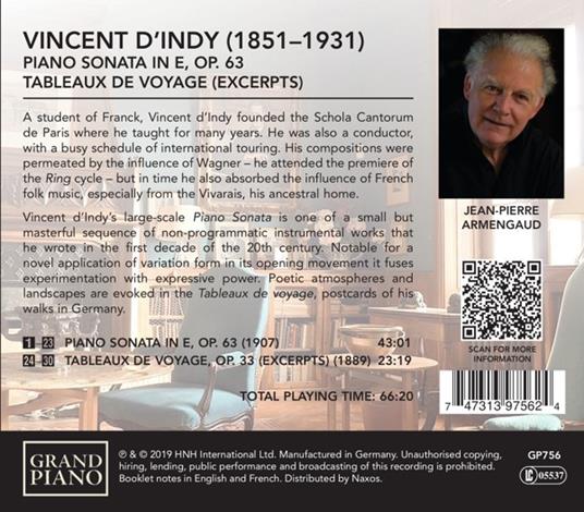 Sonata per pianoforte op.63 - CD Audio di Vincent D'Indy,Jean-Pierre Armengaud - 2