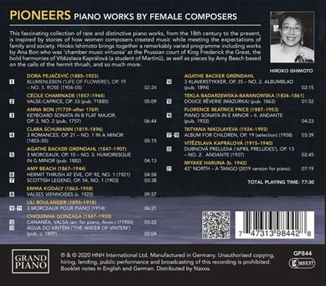 Pioneers. Piano Works By Female Composers - CD Audio di Hiroko Ishimoto - 2