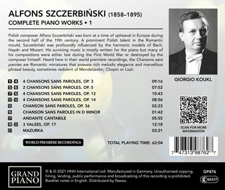 Complete Piano Works - CD Audio di Giorgio Koukl,Alfons Szczerbinski - 2