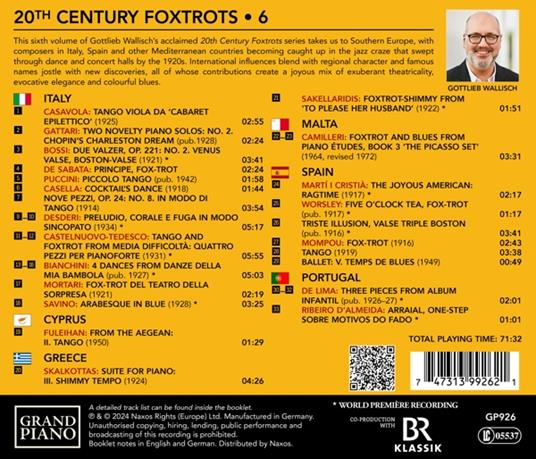 20th Century Foxtrots 6 - Southern Europe - CD Audio di Gottlieb Wallisch - 2