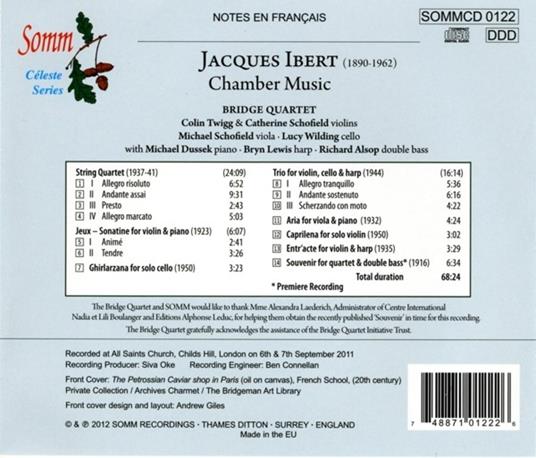 Chamber Music - CD Audio di Jacques Ibert - 2