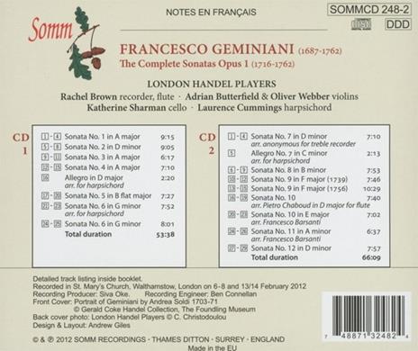 12 Sonatas Op.1 - CD Audio di Francesco Geminiani - 2