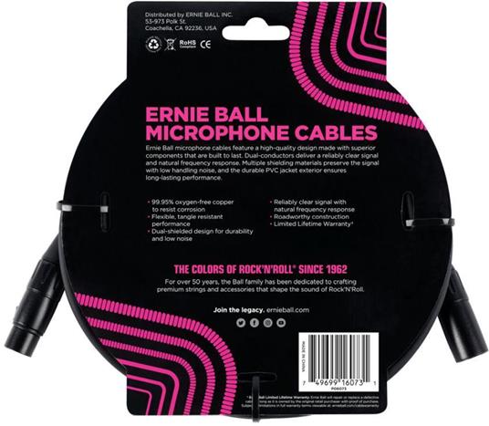 Ernie Ball: 6073 Cavo Microfono Black/Gold 7,6 M - 3