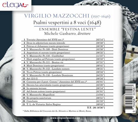 Psalmi vespertini a 8 voci - CD Audio di Virgilio Mazzocchi,Ensemble Festina Lente - 2