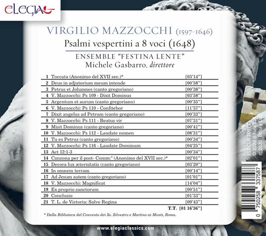 Psalmi vespertini a 8 voci - CD Audio di Virgilio Mazzocchi,Ensemble Festina Lente - 2