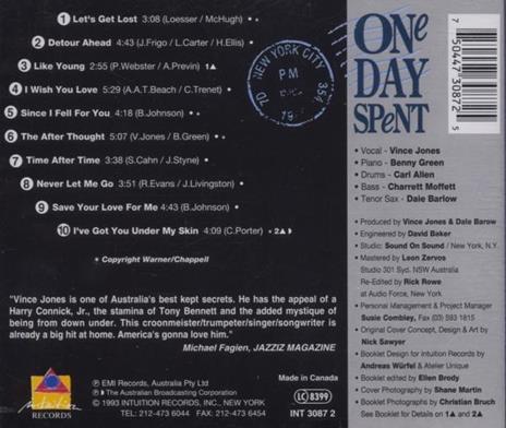 One Day Spent - CD Audio di Vince Jones - 2