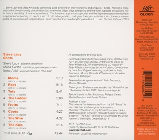 Shots - CD Audio di Steve Lacy - 2