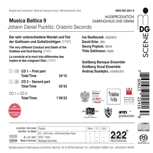 Pucklitz. Oratorio Secondo - CD Audio di Goldberg Baroque Ensemble - 2