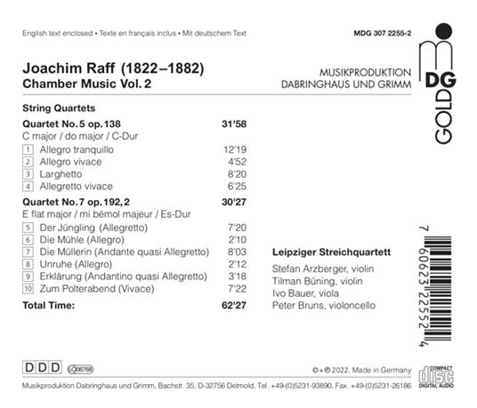 Chamber Music, Vol. 2 - CD Audio di Joseph Joachim Raff - 2