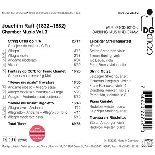 Raff.Chamber Music Vol. 3 (World Premiere Recording) - CD Audio - 2