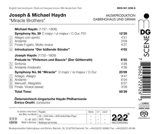 Ouverturen & Sinfonien - SuperAudio CD di Franz Joseph Haydn,Johann Michael Haydn - 2