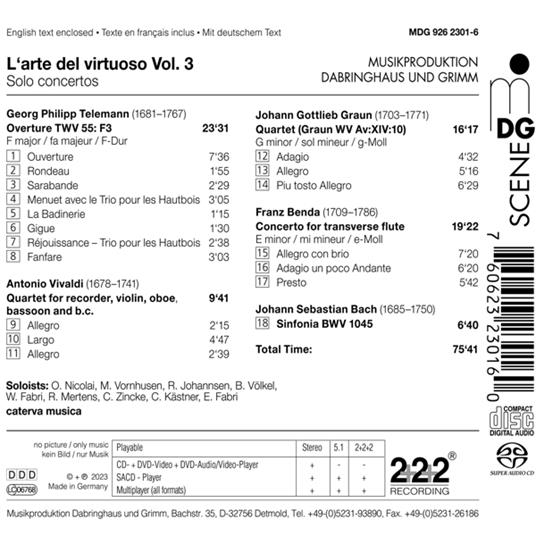 L'Arte Del Virtuoso Vol. 3 - CD Audio di Caterva Musica - 2