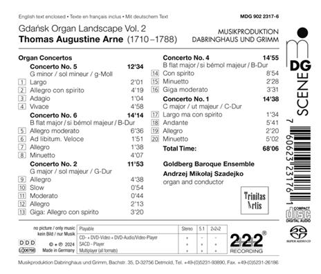 Organ Concertos - CD Audio di Thomas Augustine Arne - 2