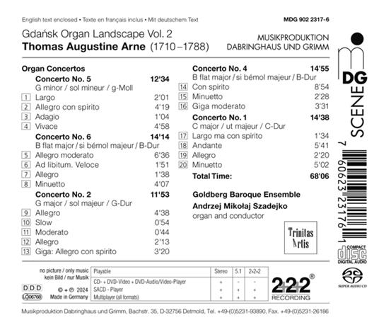 Organ Concertos - CD Audio di Thomas Augustine Arne - 2