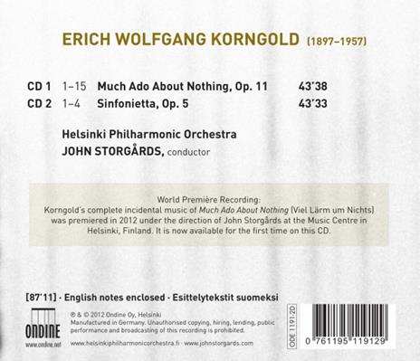 Much Ado About Nothing - CD Audio di Erich Wolfgang Korngold - 2