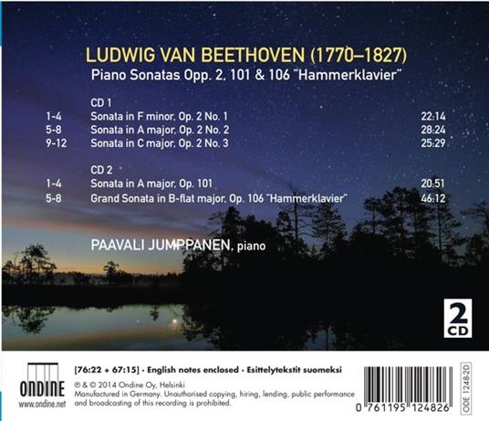 Sonate per pianoforte op.2, op.101, op.106 - CD Audio di Ludwig van Beethoven - 2