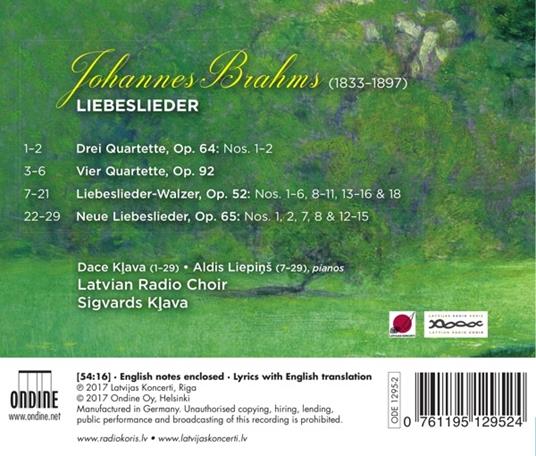 Liebeslieder - CD Audio di Johannes Brahms,Latvian Radio Choir - 2