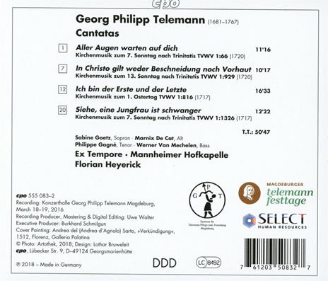 Cantate - CD Audio di Georg Philipp Telemann - 2