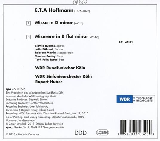 Musica sacra - CD Audio di WDR Symphony Orchestra,Ernst Theodor Amadeus Hoffmann,Rupert Huber - 2