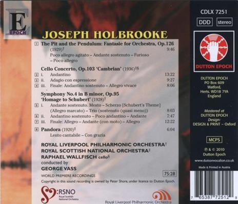 Sinfonia n.4 - Cello Conce - CD Audio di Joseph Holbrooke - 2