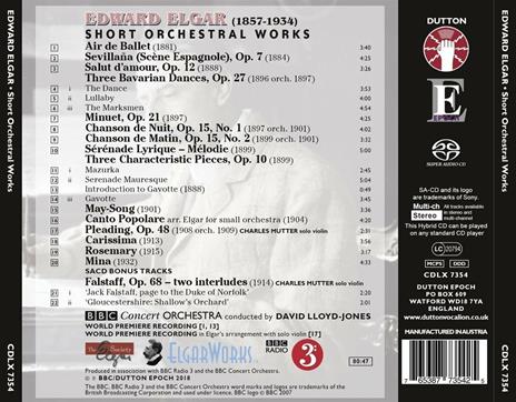 Short Orchestral Works - SuperAudio CD di Edward Elgar,David Lloyd-Jones - 2