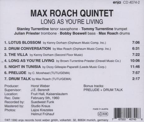 Long as You're Living - CD Audio di Max Roach - 2