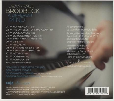 Different Mind - CD Audio di Jean-Paul Brodbeck - 2