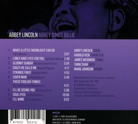 Abbey Sings Billie - CD Audio di Abbey Lincoln - 2