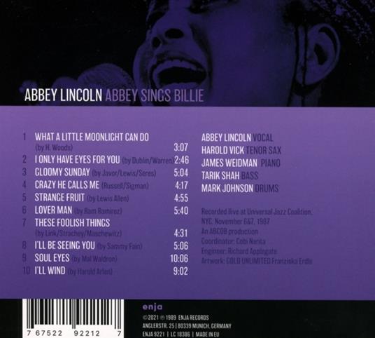 Abbey Sings Billie - CD Audio di Abbey Lincoln - 2