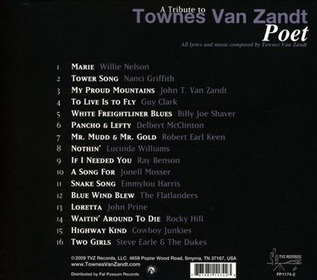 Townes Van Zandt Tribute Poet - CD Audio di Townes Van Zandt - 2