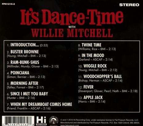 It's Dance Time - CD Audio di Willie Mitchell - 2