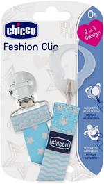 Clip con Nastro per Succhietto con Nastro Colore Azzurro