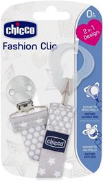 Clip con Nastro per Succhietto Ciuccio Colore Grigio