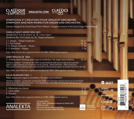 Sinfonia n.3 op.78 - Composizioni per organo e orchestra - CD Audio di Camille Saint-Saëns - 2