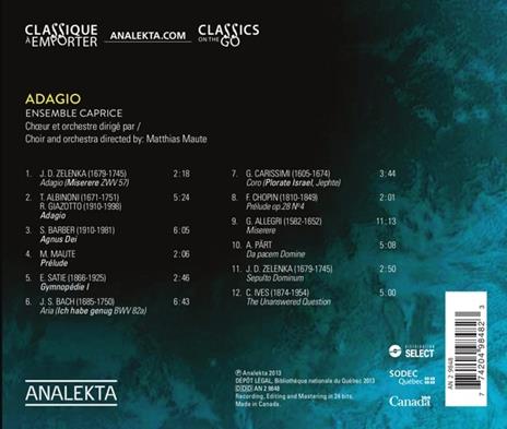 Adagio - CD Audio di Ensemble Caprice - 2