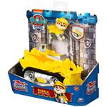 PAW Patrol Macchinina trasformabile con action figure da collezione di Rubble Rescue Knights