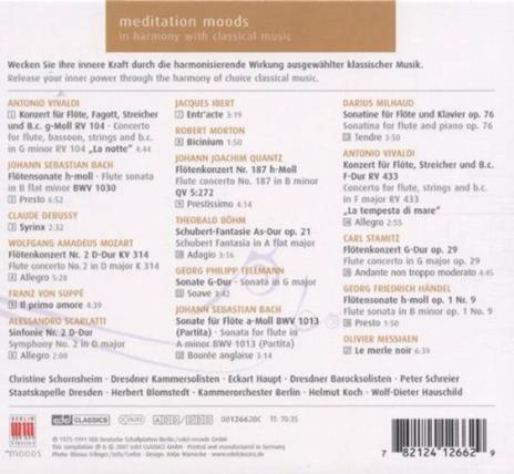 Meditations Moods. La delicatezza del flauto - CD Audio di Johann Sebastian Bach,Claude Debussy,Antonio Vivaldi - 2