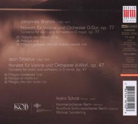 Concerti per violino - CD Audio di Johannes Brahms,Jean Sibelius,Katrin Scholz - 2