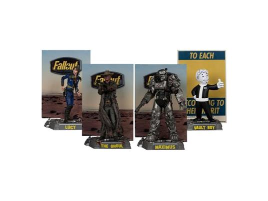 Fallout Movie Maniacs Pvc Statua 4-pack Lucy, Maximus, The Ghoul & Vault Boy 15 Cm Mcfarlane Toys