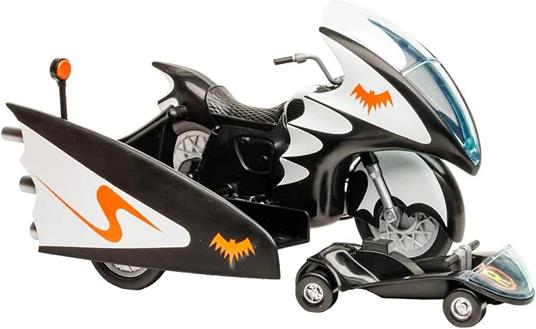 Dc Retro Vehicle Batcycle Con Side Car Mcfarlane Toys - 3