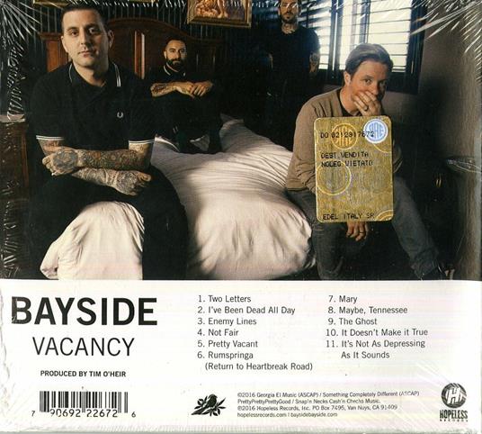 Vacancy - CD Audio di Bayside - 2