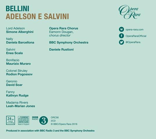 Adelson & Salvini - CD Audio di Vincenzo Bellini,BBC Symphony Orchestra,Daniele Rustioni - 3