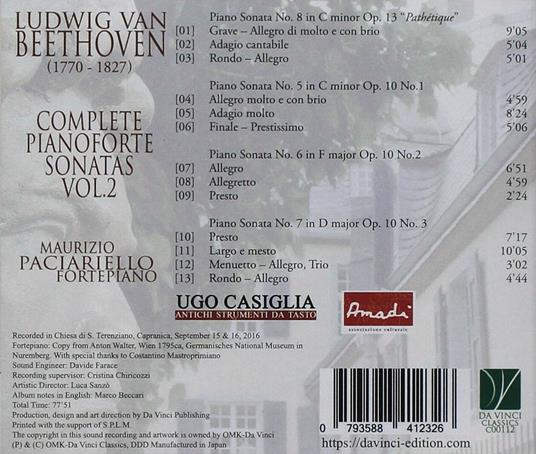 Musica completa per pianoforte vol.2 - CD Audio di Ludwig van Beethoven,Maurizio Paciariello - 2